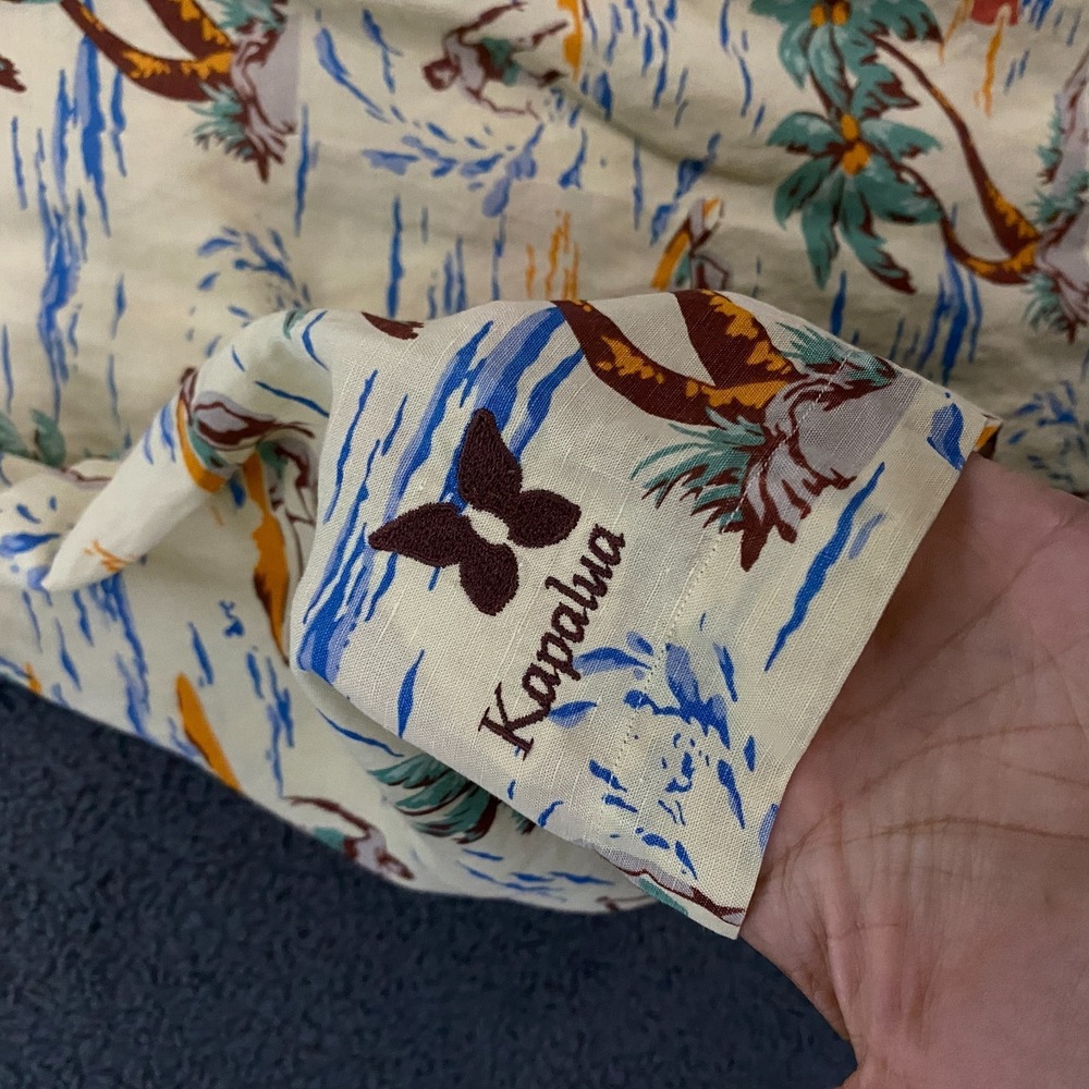 Polo Sport Ralph Lauren Shirt Mens 2XL Hawaiian Linen Silk Camp Loop Collar Surf - Picture 3 of 10